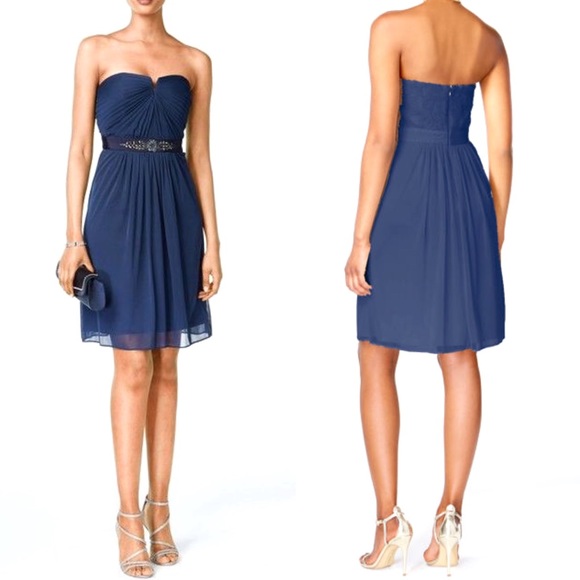 Adrianna Papell Dresses & Skirts - Adrianna Papell Navy Love Story Bridesmaid Dress